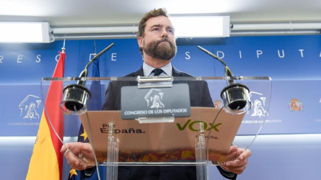 El hasta ahora portavoz de Vox en el Congreso de los Diputados, Iván Espinosa de los Monteros, el pasado martes al anunciar su renuncia.
