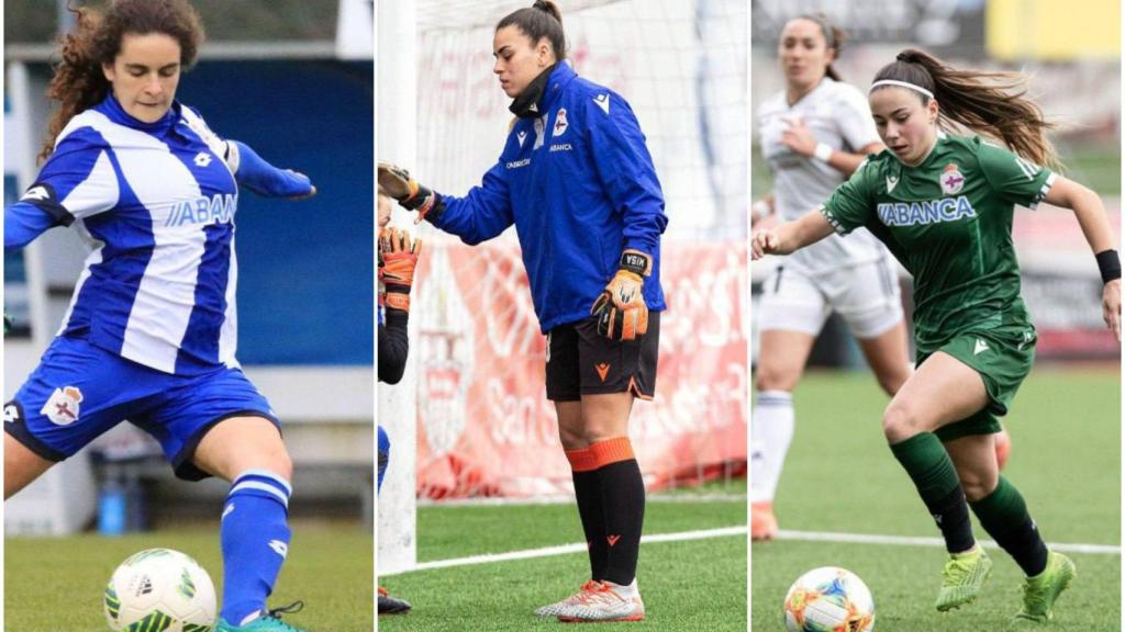 Tere Abelleira, Misa Rodríguez y Athenea del Castillo en su etapa en el Deportivo Abanca
