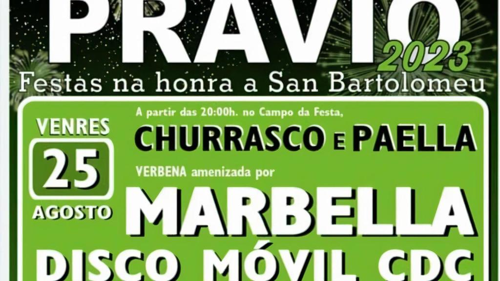 Programa de las fiestas de San Bartolomé de Pravio 2023
