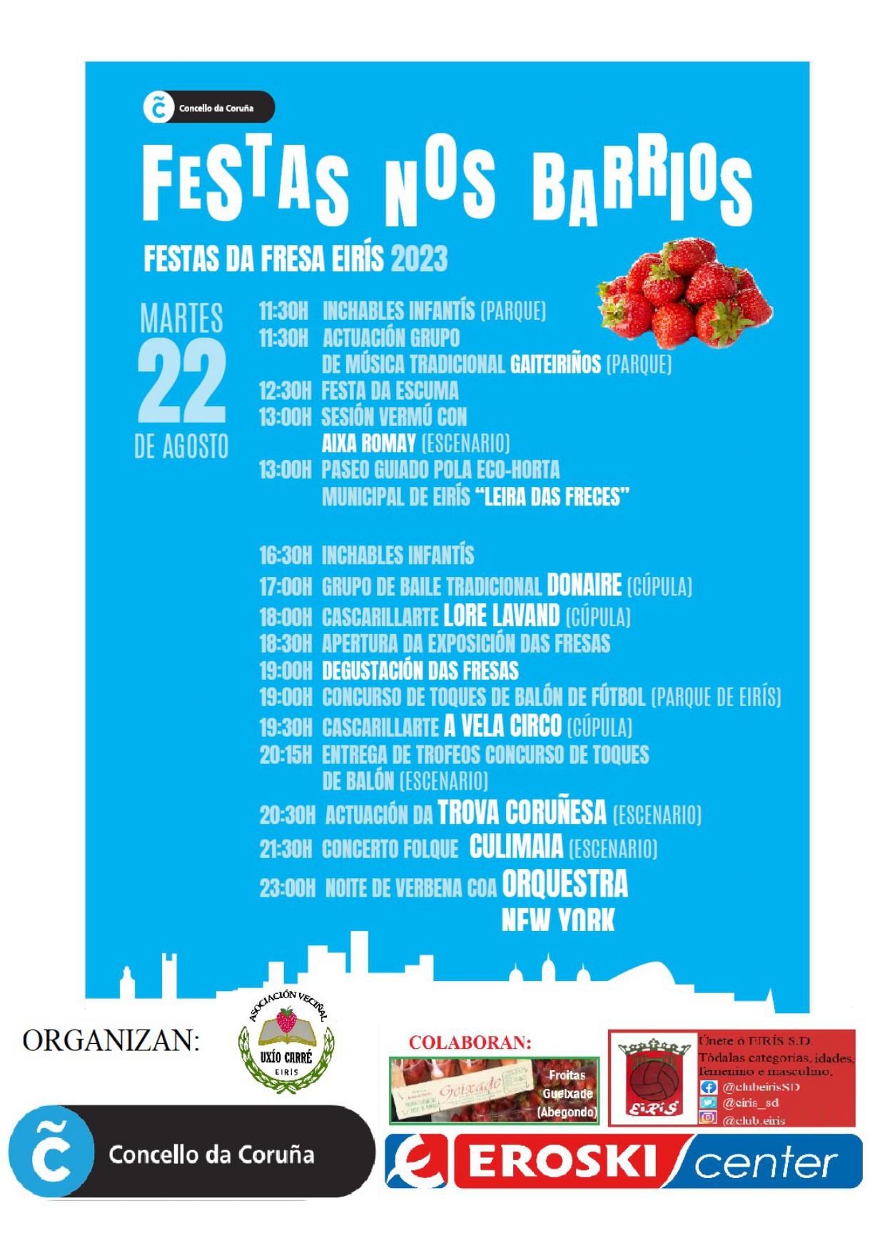 Cartel de la Festa da Fresa de Eirís 2023