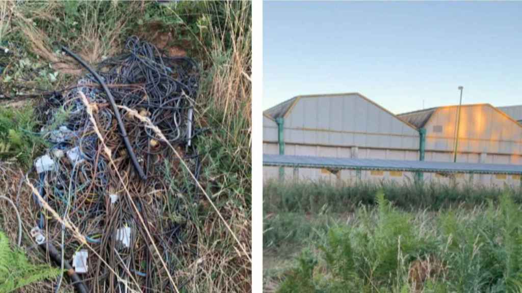 Material sustraído y naves industriales en la comarca de O Deza.