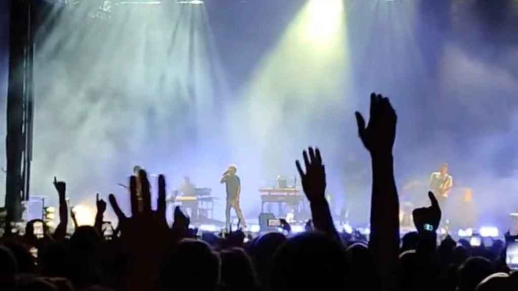 Iván Ferreiro en concierto en Pontevedra.