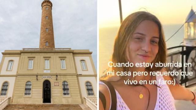 El faro de Chipiona y captura del vídeo viral.