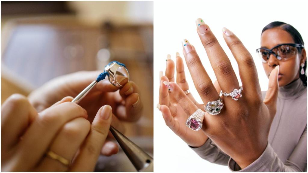 Proceso de elaboración de las joyas de Rígido y resultado final.