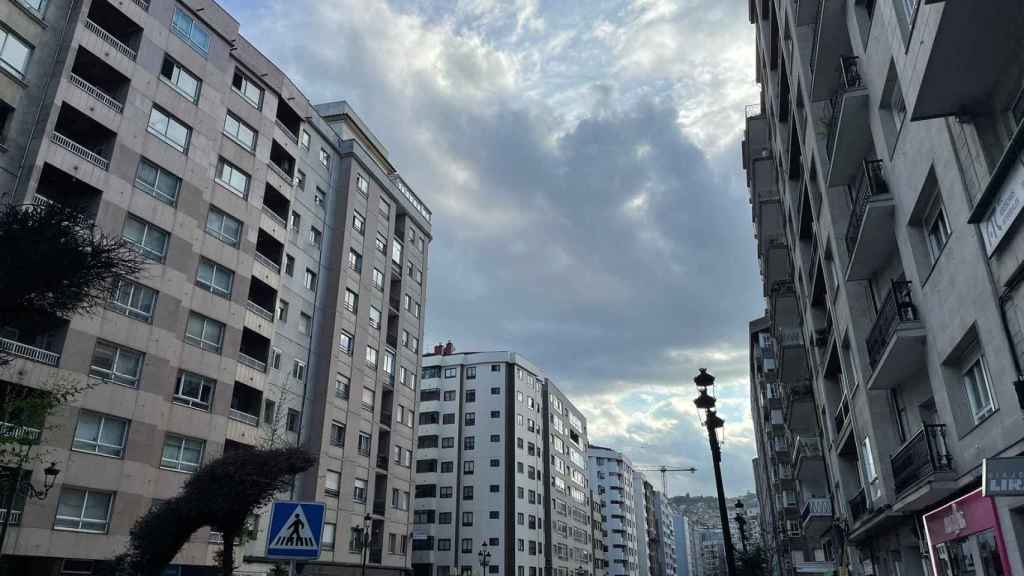 Imagen tomada en la mañana de este mismo lunes en el centro de Vigo.
