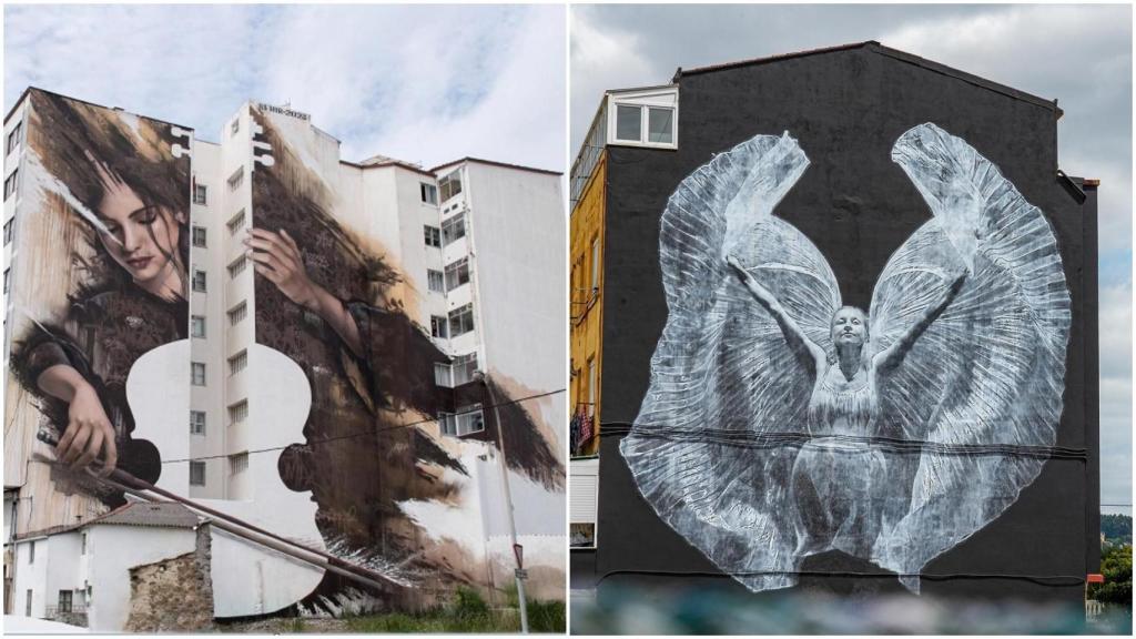 Estos son los murales de la provincia de A Coruña que optan a ser el mejor del mes de agosto