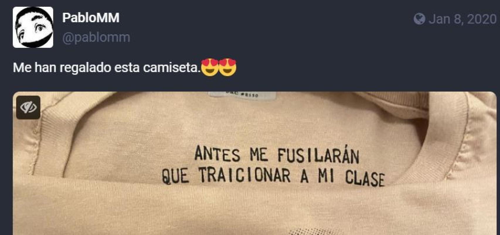 Captura de una publicación de Pablo Maza Molina realizada en Mastodon.