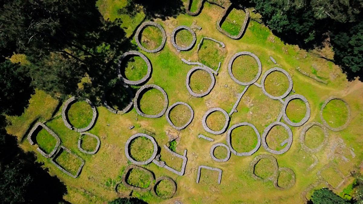 Vista aérea del Castro de Borneiro. Foto: Turismo de Galicia