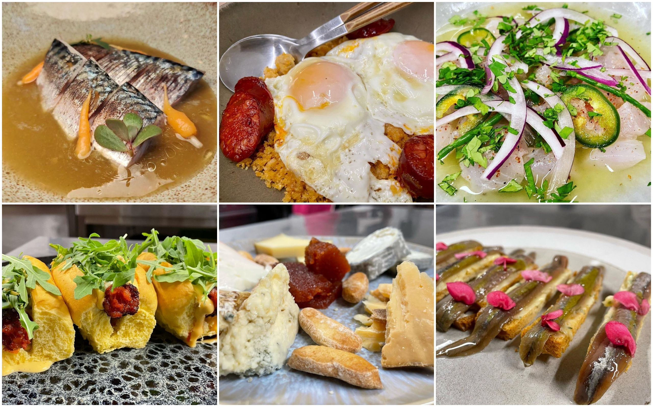 Diferentes elaboraciones en Taberna Lagüiña lieux-dit, Meaño. Foto: Cedida