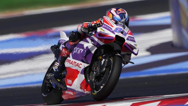 Jorge Martín, durante la sesión de clasificación  del Gran Premio de San Marino, en el circuito de Misano.