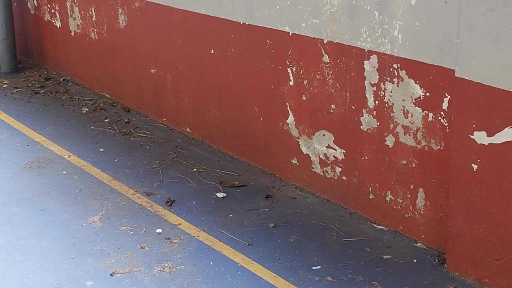 Suciedad acumulada en el colegio Anxo da Garda