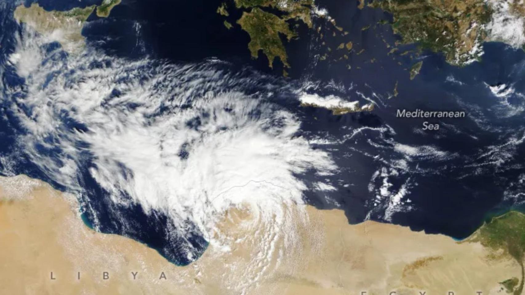 La extensión del ciclón Daniel captada por la NASA.