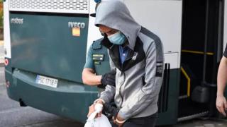 Julián O. P., conocido como el asesino del Grindr, a su entrada a la Audiencia Provincial, a 11 de septiembre de 2023.