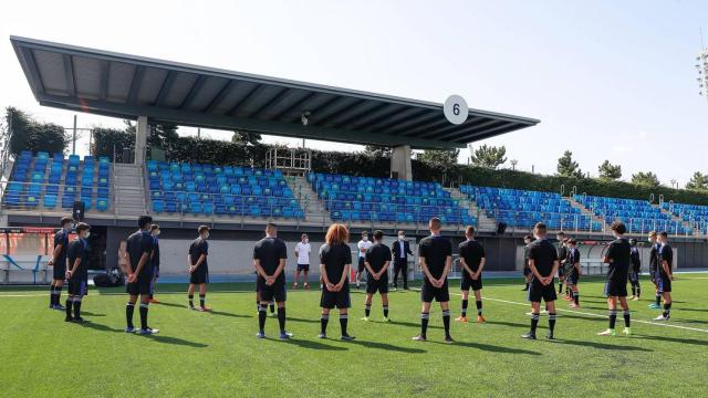 Imagen de unos canteranos del Real Madrid durante un partido.