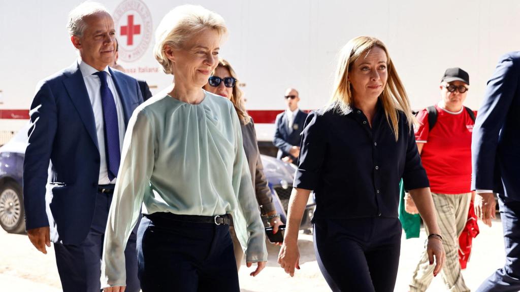 La Presidenta de la Comisión Europea, Ursula von der Leyen, y la Primera Ministra italiana, Giorgia Meloni