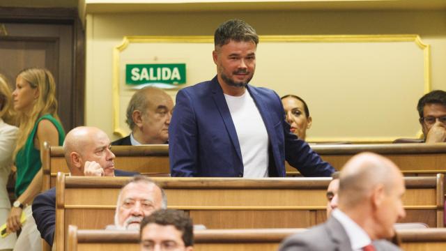 El portavoz de ERC en el Congreso, Gabriel Rufián, durante la Sesión Constitutiva de la XV Legislatura.