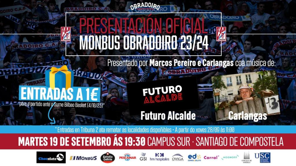 Cartel de la presentación del Obradoiro