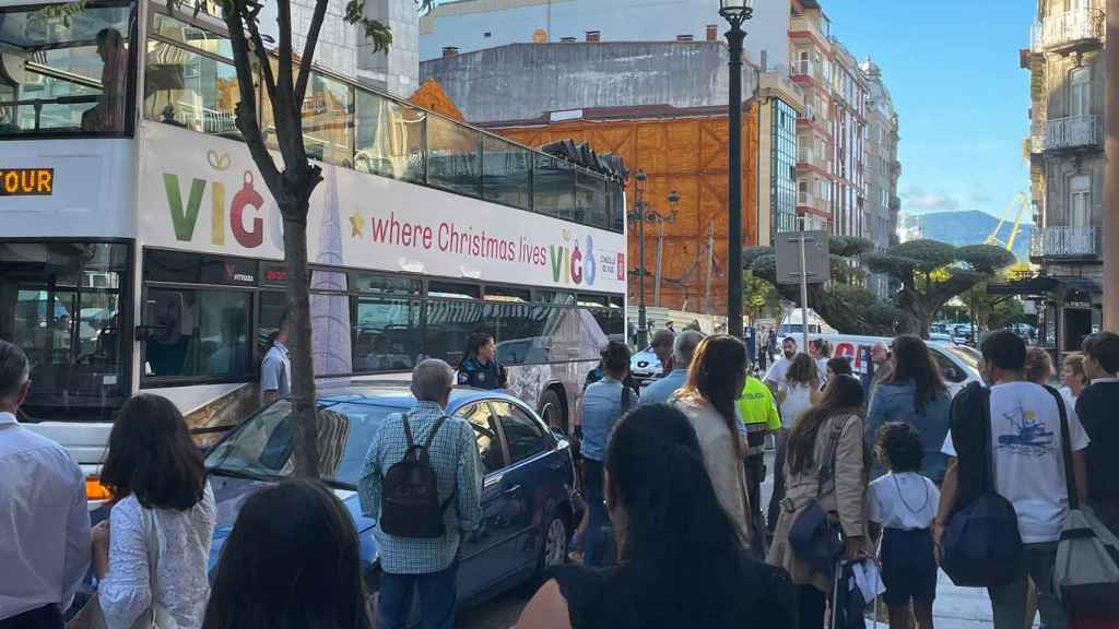 Momento posterior al atropello en la calle Oporto.
