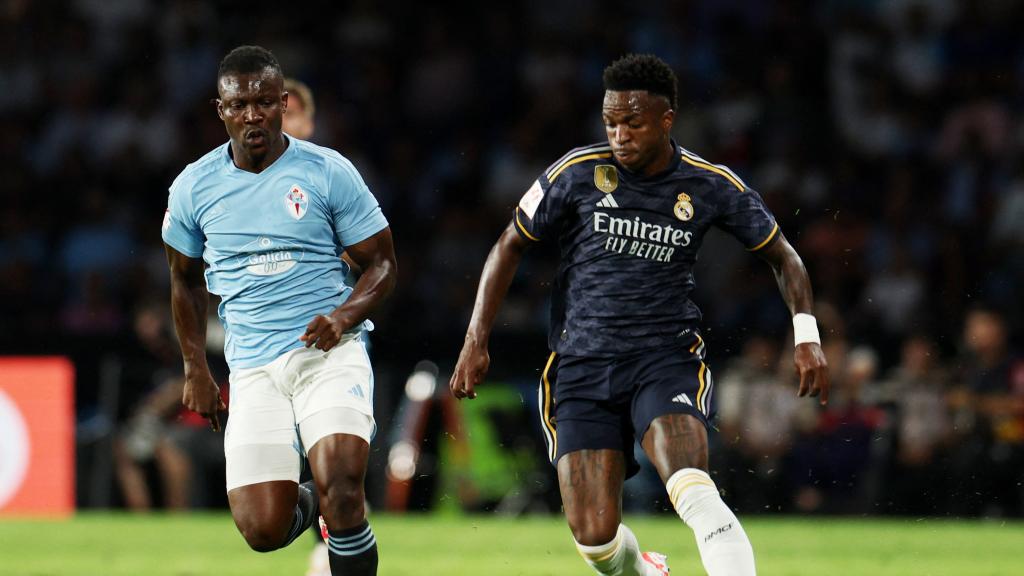 Vinicius, durante su último partido con el Real Madrid.
