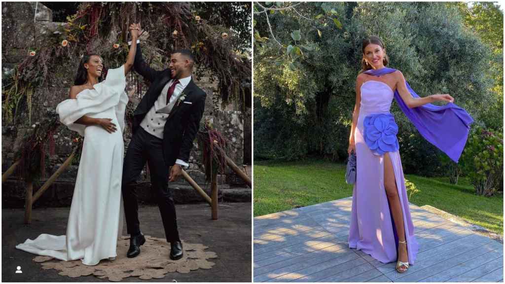 Los novios, y la influencer boirense, Cristina Cerqueiras.