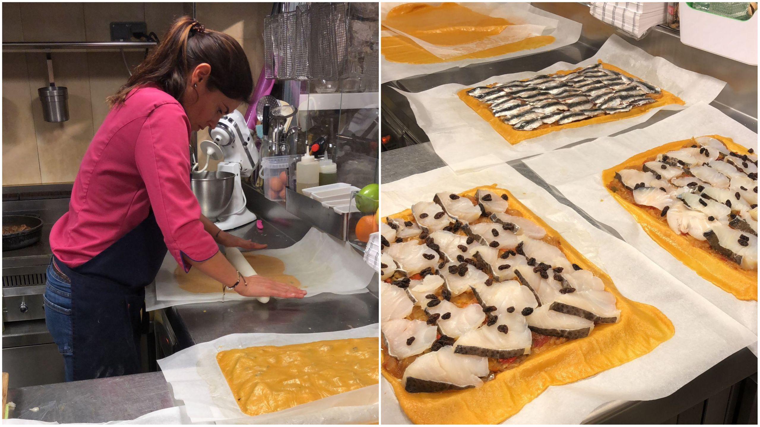 Ángeles Marzoa elaborando la empanada de Jaleo (Foto: Cedida)