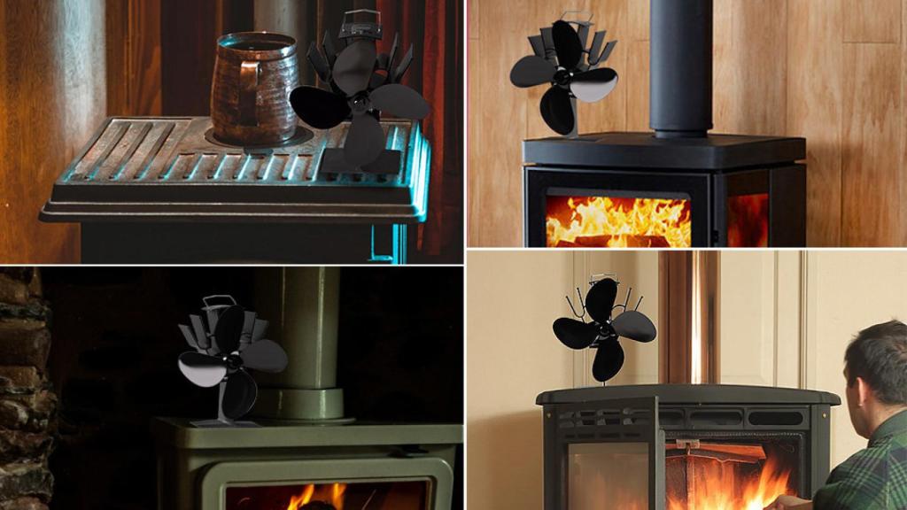 Ventilador de estufa de 4 aspas