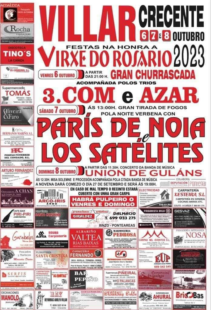 Cartel con la programación de las fiestas.
