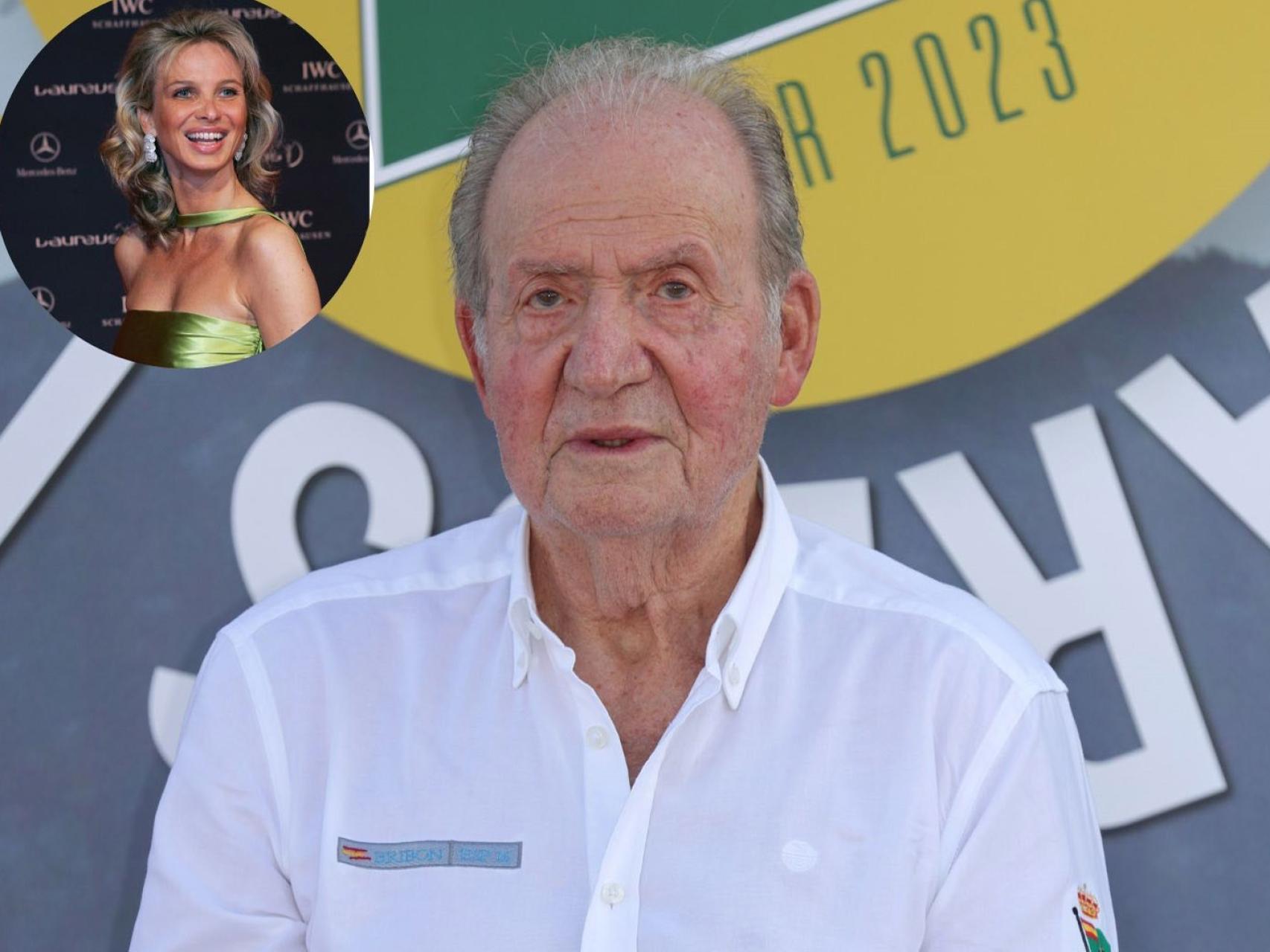 El Rey Emérito, Juan Carlos I, ante una imagen de Corinna Larsen.