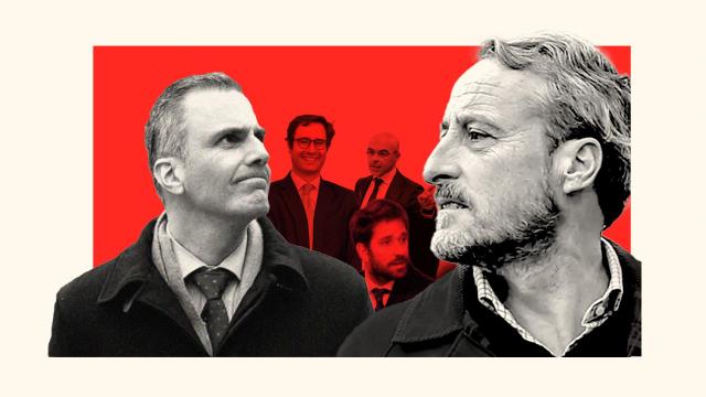 De izquierda a derecha: Javier Ortega Smith, Ignacio de Hoces, Gabriel Ariza, Jorge Buxadé y Kiko Méndez-Monasterio.