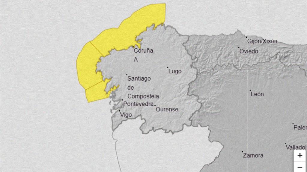 Alerta amarilla en el litoral de A Coruña desde el viernes por la llegada de un frente frío