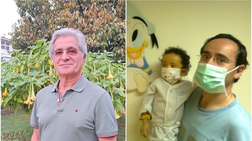 Abelardo Sánchez (izq.), y Luis M. con su hija (dcha).