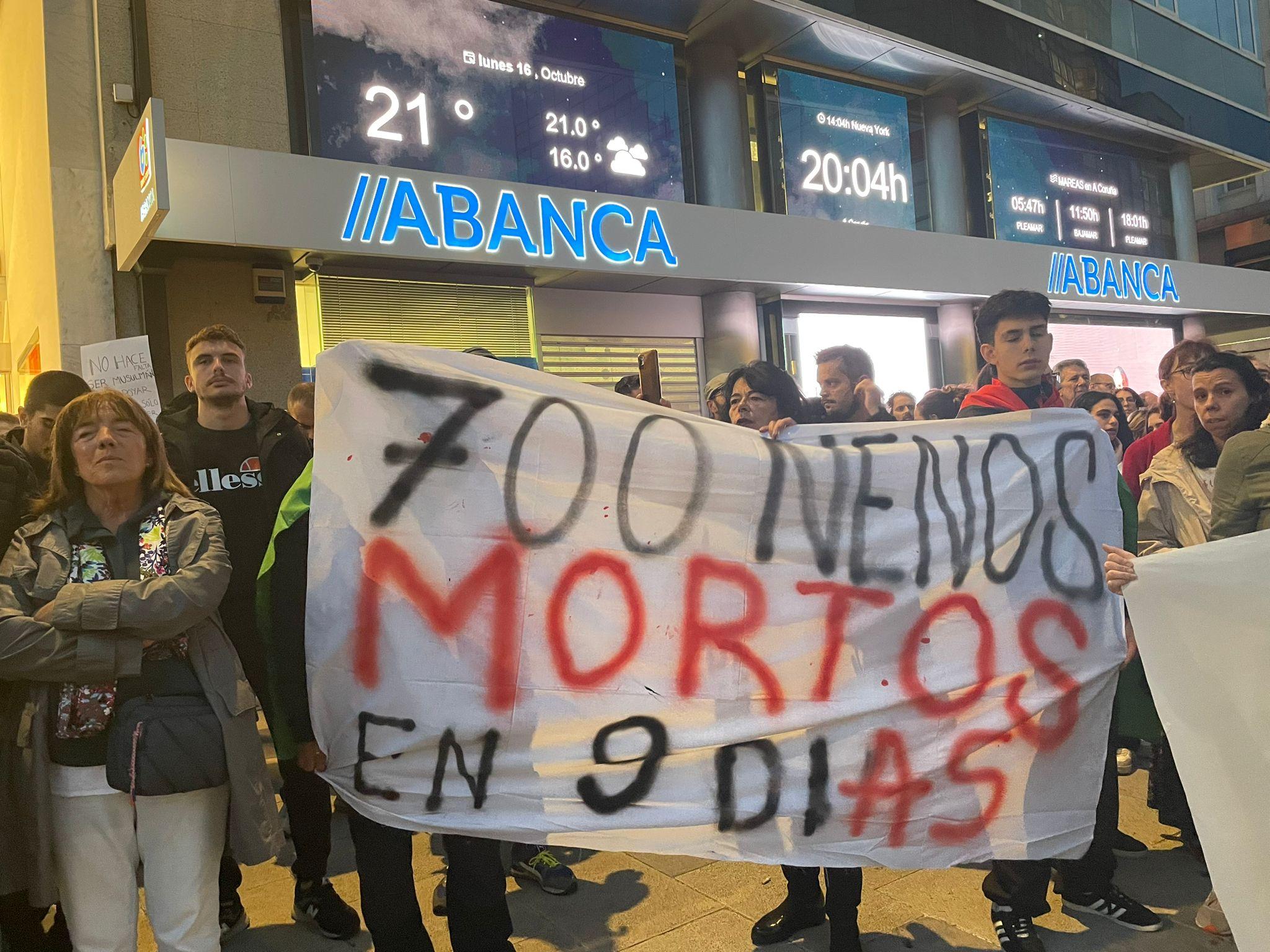 Concentración en apoyo al pueblo palestino en A Coruña