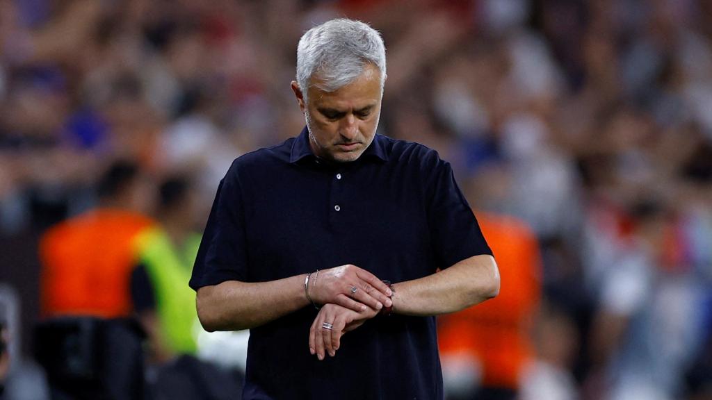 Jose Mourinho, en un partido de la Roma