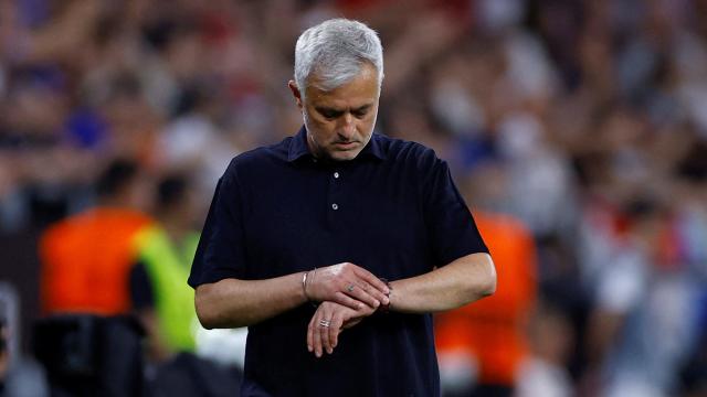 Jose Mourinho, en un partido de la Roma