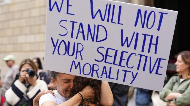 Manifestación en Barcelona para reclamar la liberación de los rehenes israelíes.