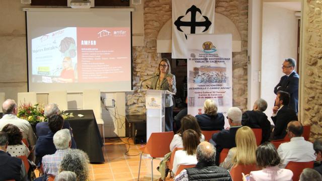 Lola Merino, este viernes en Carrión de Calatrava (Ciudad Real).