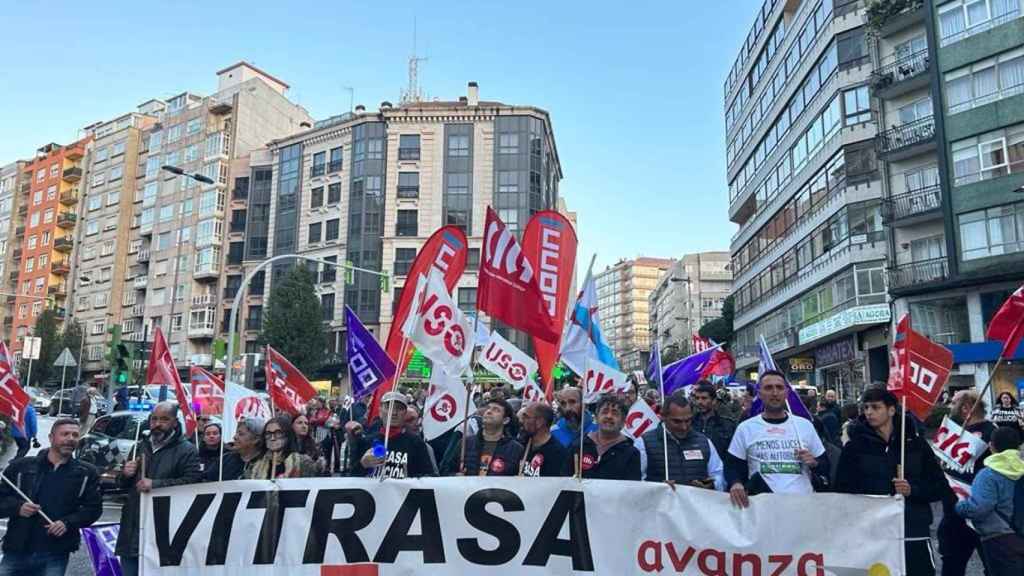 Imagen de la manifestación de Vitrasa.