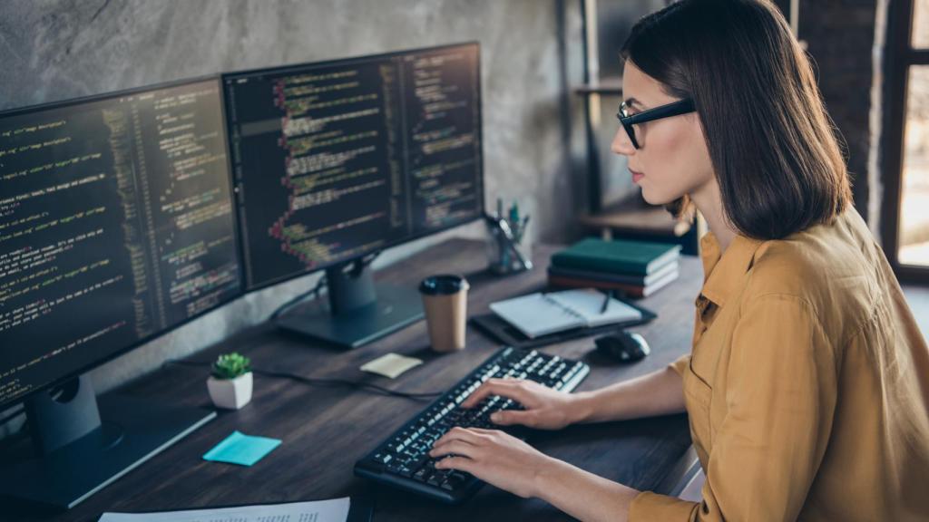 Una autónoma trabajando como informática, en una imagen de archivo.