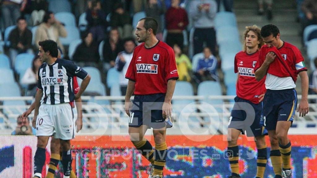 Munitis, Scaloni y Coloccini con la camiseta de la Real.