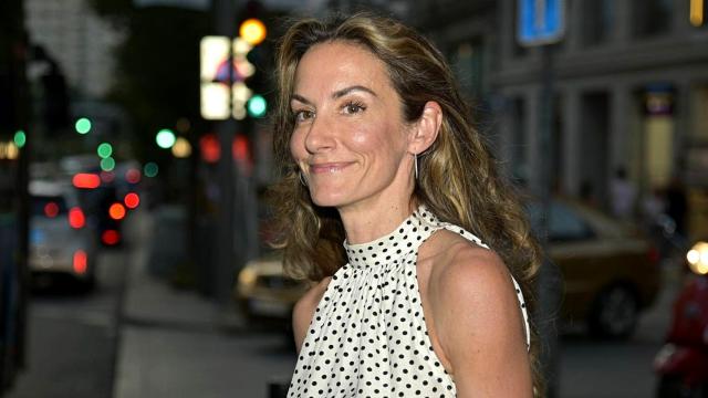 Telma Ortiz en junio de 2022 tras asistir a un acto junto a Amal Clooney en la Gran Vía madrileña.