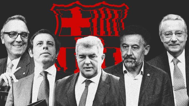 Joan Laporta, Josep Maria Bartomeu, Sandro Rosell, Enric Reyna y Joan Gaspart