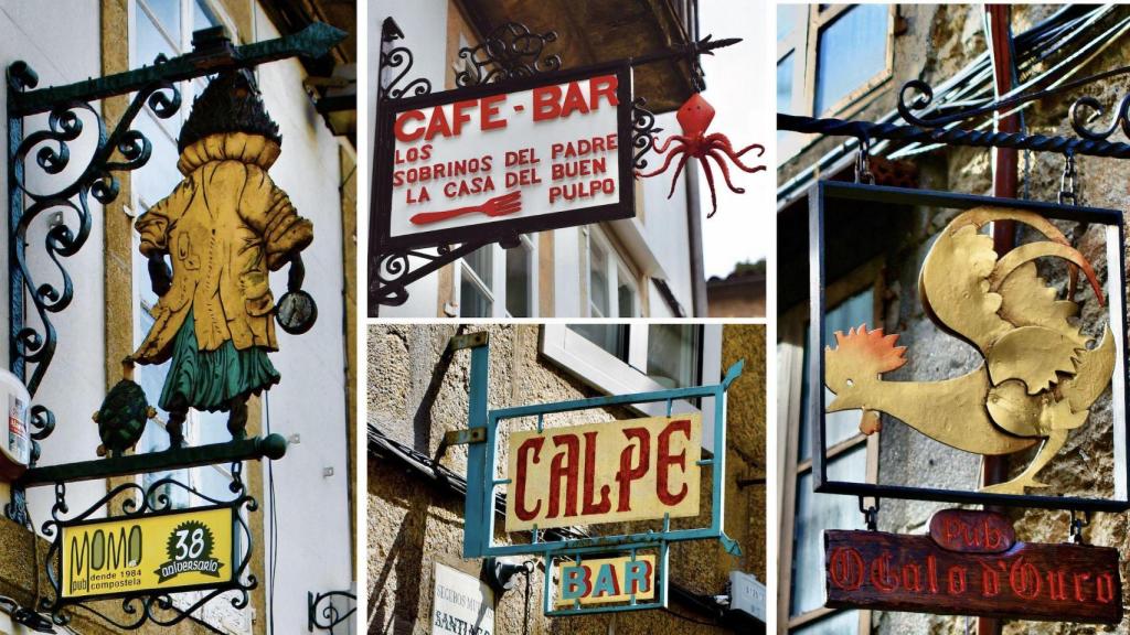 Unha ollada diferente á rotulación picheleira en Santiago de Compostela