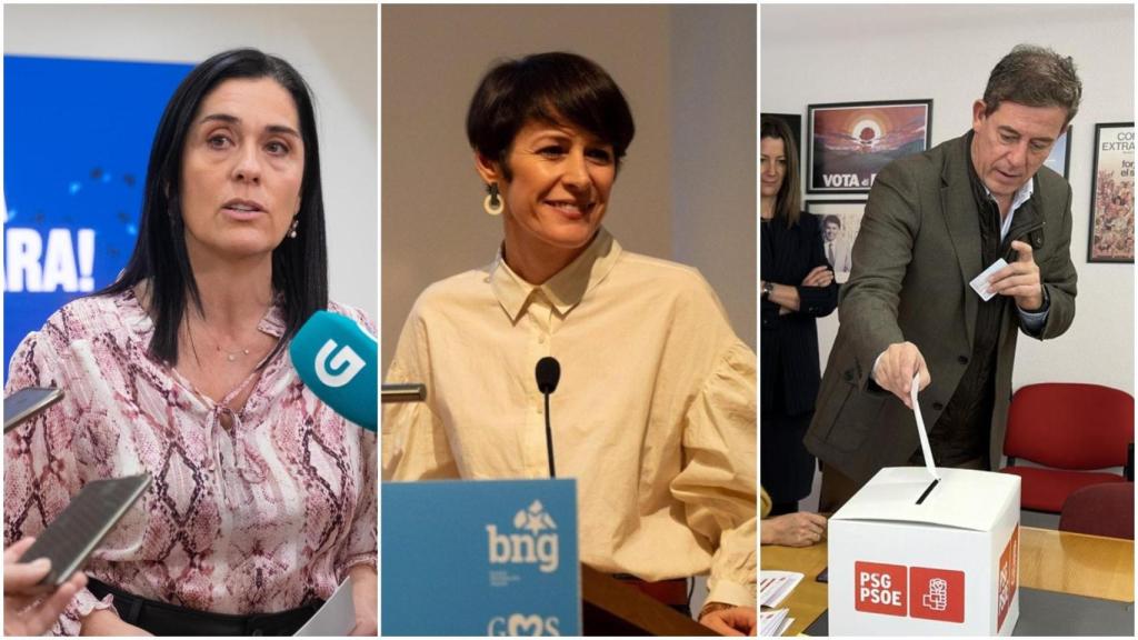 Paula Padro, Ana Pontón y José Ramón Gómez Besteiro.