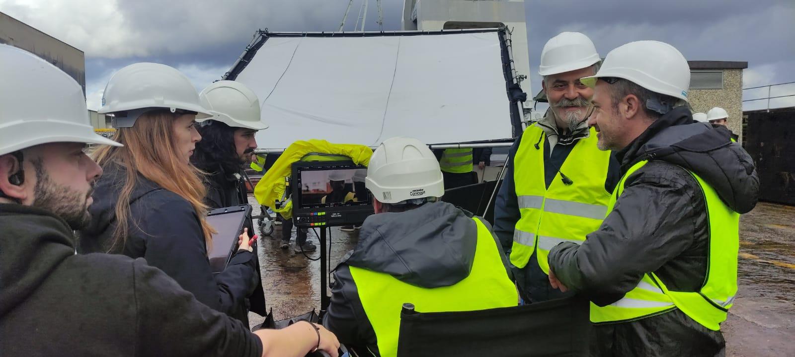 El rodaje esta mañana, en Navantia