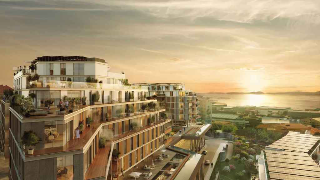 Infografía de un edificio en el Barrio do Cura de Vigo.