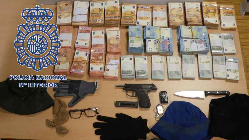 El botín de los atracadores.