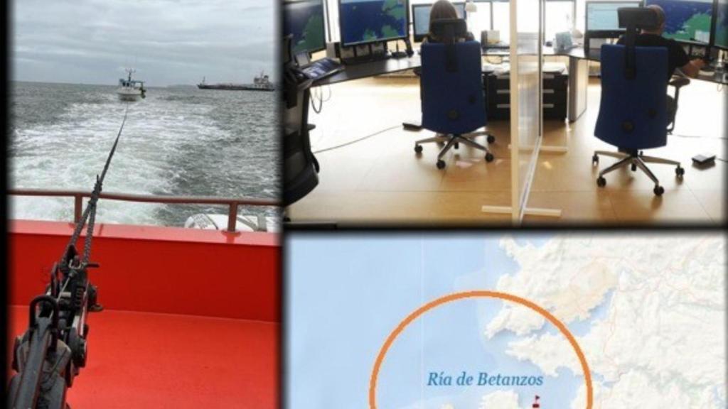 Remolcado un pesquero a Sada (A Coruña) tras engancharse un cabo en la hélice en Lorbé