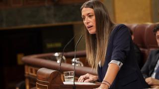 La portavoz de Junts en el Congreso de los Diputados, Míriam Nogueras, este miércoles durante el debate de investidura.