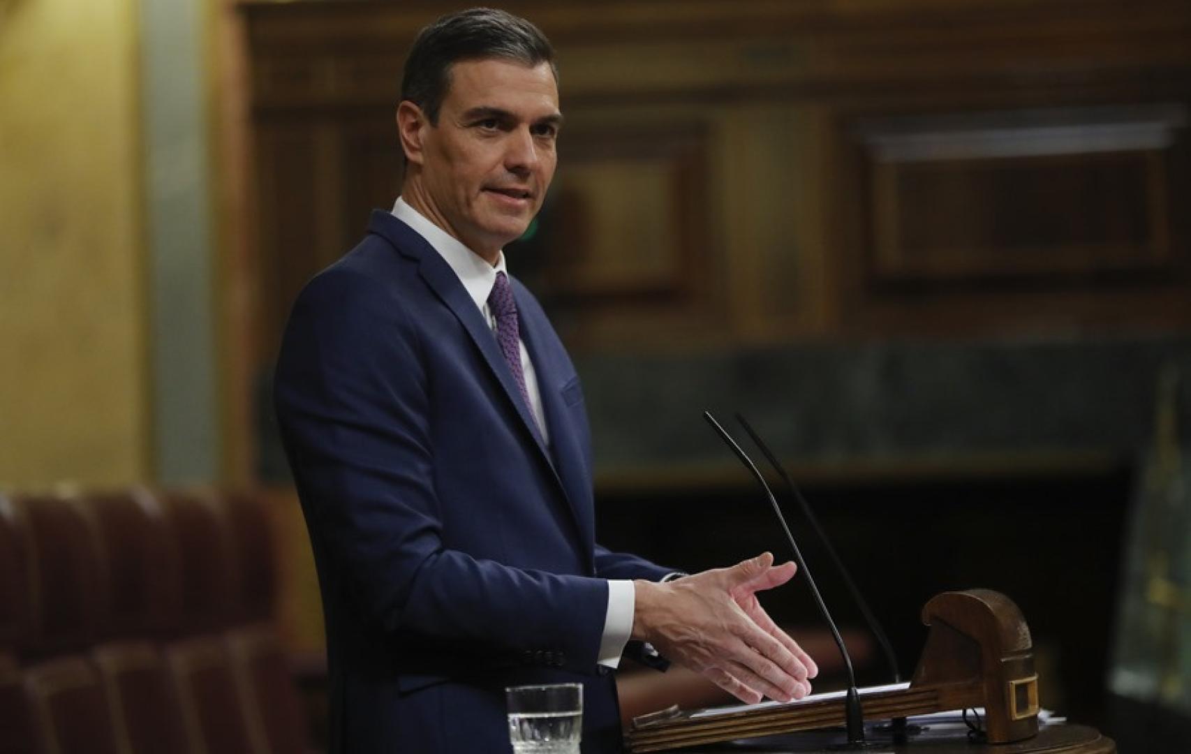 Pedro Sánchez en la sesión de Investidura. Efe