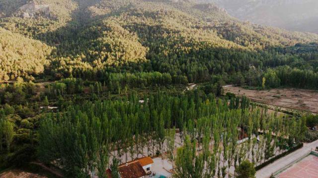 Vista aérea del camping.